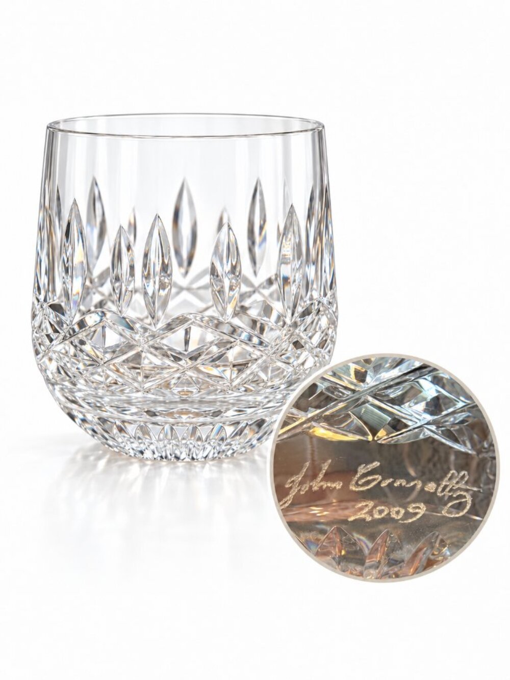 Waterford Lismore Crystal Roly Poly Old Fashioned 9oz John Conolly Signed 2009